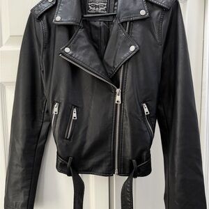 Levi's Black Asymmetrical Biker Leather Jacket